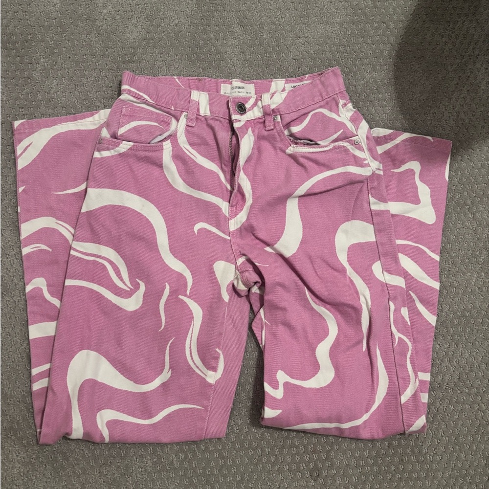 Cotton On Pink Patterned Women's Jeans